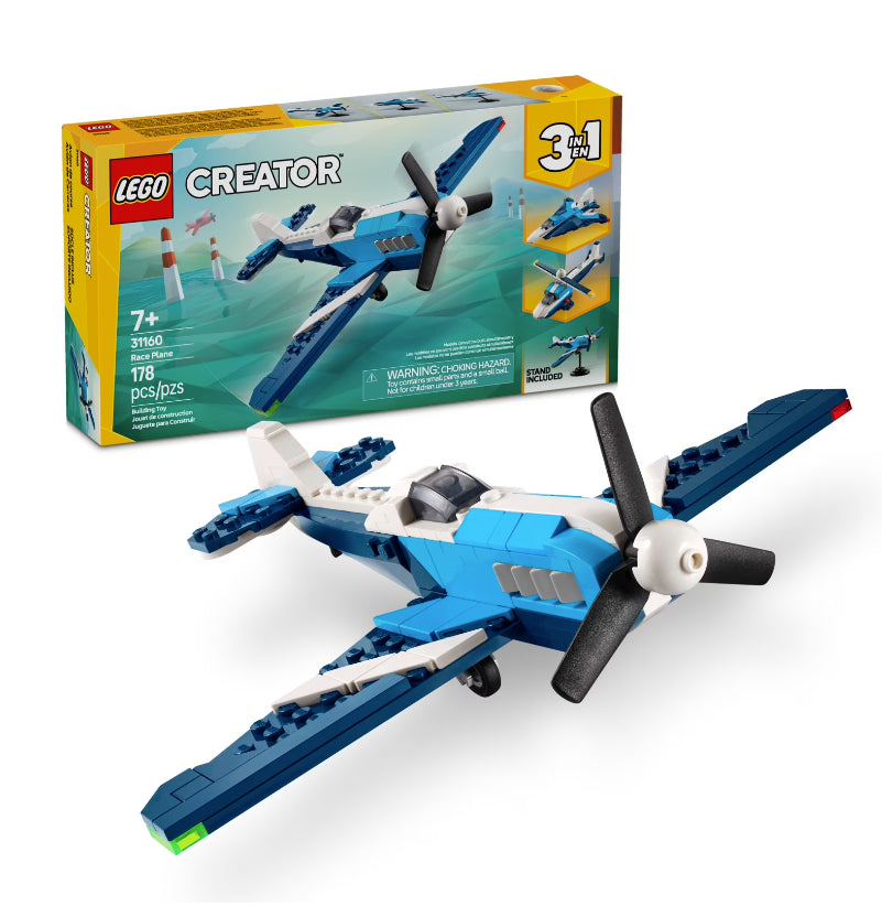 LEGO Creator 3in1 Aircraft Race Plane Toys - Building Toys W/ 3 Building Options, Airplane, Fighter Jet, or Helicopter