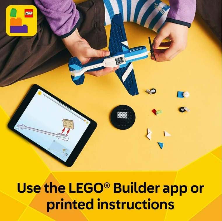 LEGO Creator 3in1 Aircraft Race Plane Toys - Building Toys W/ 3 Building Options, Airplane, Fighter Jet, or Helicopter